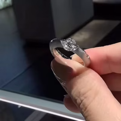 Buzfi wholesale New Fashion Surrounding Planet Ring Rotating Tail Ring Shining Silver Ring Female Sweet Personality