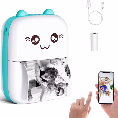 Mini Sticker Printer Portable Thermal Printer Bluetooth Inkless Smart Printer Compatible with iOS & Android