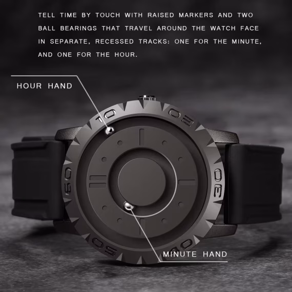 Fashion Eutour original brand new magnetic ball quartz watch blind touch men's watch fashion rubber strap erkek kol saati 2020