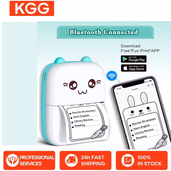 Mini Sticker Printer Portable Thermal Printer Bluetooth Inkless Smart Printer Compatible with iOS & Android