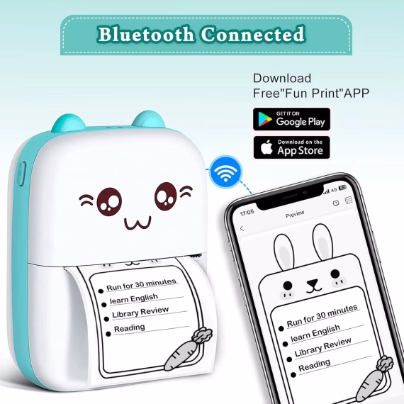 Mini Sticker Printer Portable Thermal Printer Bluetooth Inkless Smart Printer Compatible with iOS & Android - Image 5