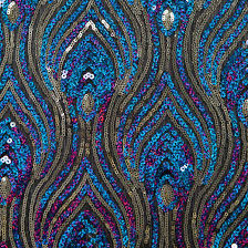 Sequin fabric is a type of textile embellished with small, shiny discs, known as sequins, which are often made from plastic or metal.