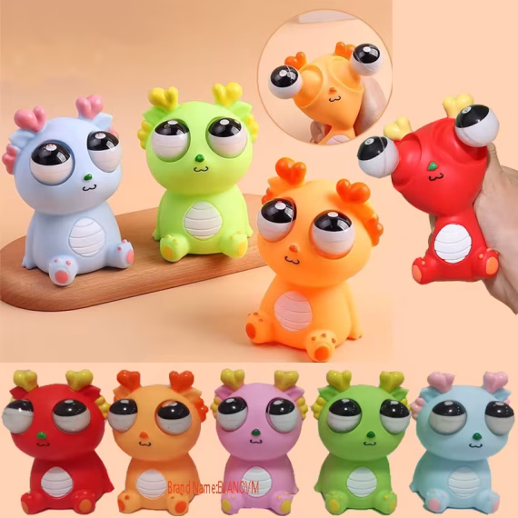 Popping Out Eyes Dragon Squeeze Toys Sensory Fidget Toys Stress Relief Anti-Anxiety for Kids Adult Children Autistic Squeeze Toy